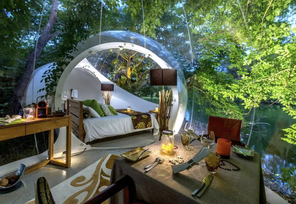 bubble tent date night